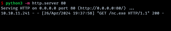received "get" hit