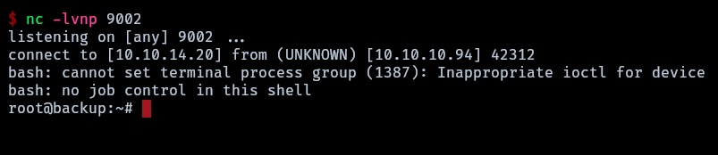 revshell on backup